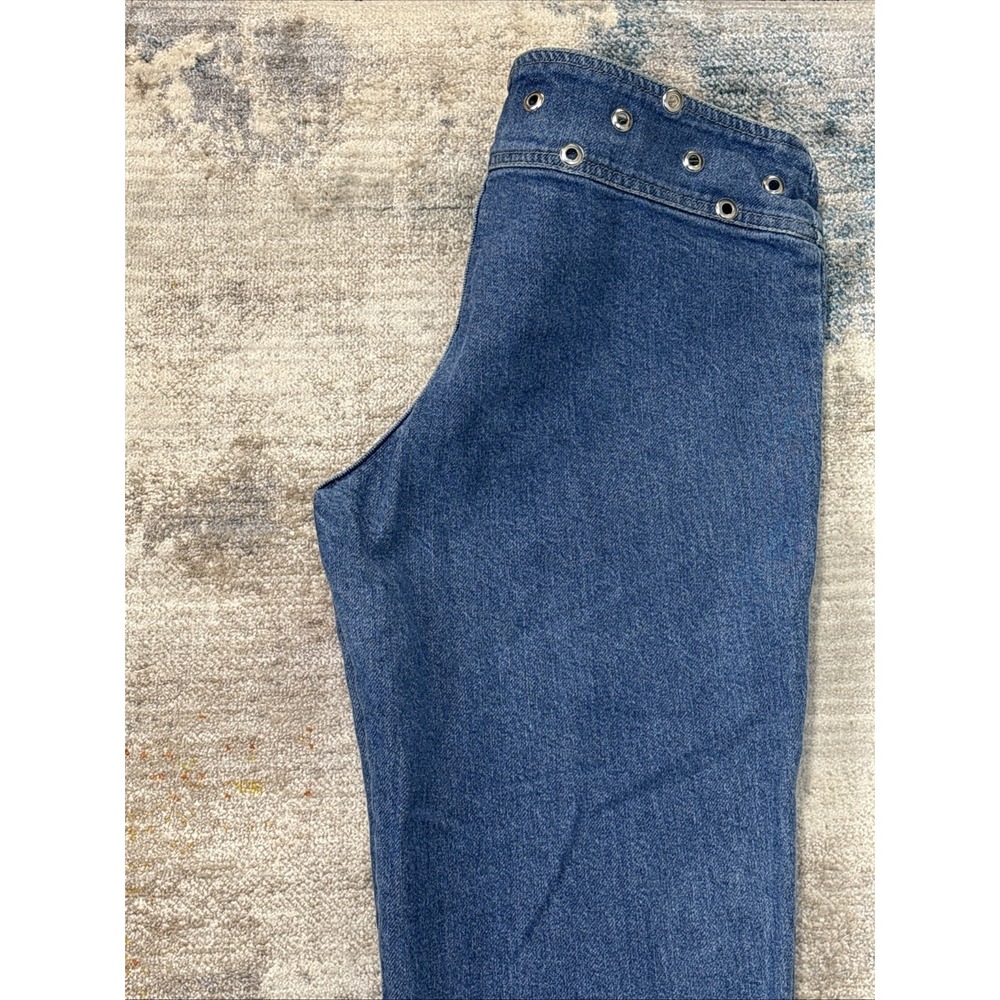 Y2K Low Rise Grommet Waist Flare Jeans‎ Womens 11 Blue Denim 2000s Indie